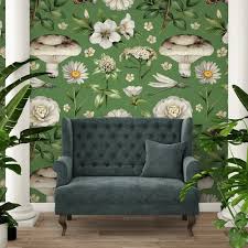 Retro Botanical Wallpaper L And