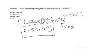 Energy Of A Light Wave Given Frequency