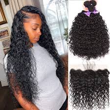 Add to wish list compare this product quickview. Amazon Com Water Wave Wet And Wavy Human Hair Weave Bundles With Ear To Ear Lace Frontal With Baby Hair And 3 Bundles 10a Brazilian Curly Frontal Remy Human Hair Water Curly