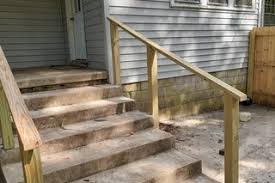 Decorative concrete stairs offer endless design possibilities for creating a grand front entrance absence of handrails accounts for a large percentage of falls on stairways, according to cornell. Simple Exterior Handrail For Less Than 100 6 Steps With Pictures Instructables
