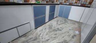 dual colour aluminium kitchen cabinets
