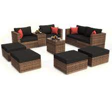 Pe Wicker Sectional Sofa Set