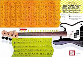 Buy Mel Bays Bass Guitar Chart With Fingerboard Note And
