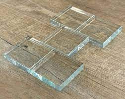 3 Square Glass Tile Clear Transpa