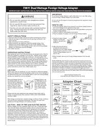 Ge 73611 Foreign Voltage Adapter User Manual 2 Pages