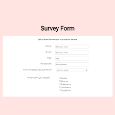 create a survey form with html and css