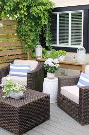 The table is easy to set up, and the chairs can be folded away when not in use. Outdoor Patio Design Ideas Clean And Scentsible