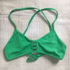 Nwt Jolyn Tomcat Green Bikini Tie Back Top Sz L Nwt