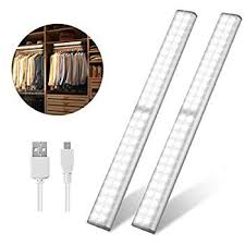 Led Closet Light Usb Rechargeable 52 Led Under Cabinet Lighting Wireless Motion Sensor Activated Night Light With Magnetic Strip For Closet Cabinet Wardrobe 2 Pack Walmart Com Walmart Com