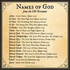 Image Result For The Names Of God And Their Meanings Chart