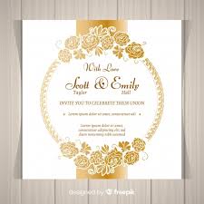 Free Modern Floral Wedding Invitation Template With Golden Frame Svg Dxf Eps Png Free Svg Cut Files Creativefabrica