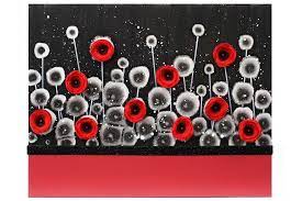 Wall Art Poppy Flower Painting Canvas
