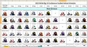 Excel Spreadsheets Help Ncaa 2015 College Football Helmet Schedule