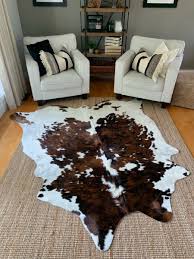 tricolor cow hide skin leather rug