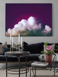 Purple Wall Art Cloud Painting