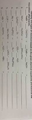 5 Ii Ii Identify The Type Of Reaction