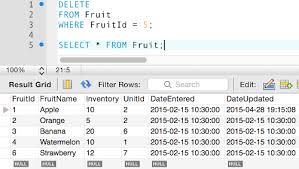 delete data from a mysql database