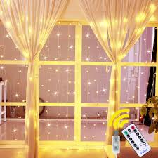Ollny Curtain String Lights 192 Leds Usb Powered Window Curtain Fairy Lights For Bedroom Wedding Party Christmas Indoor Outdoor Decoration With Remote