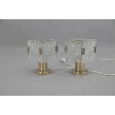 Vintage Brass And Glass Table Lamps