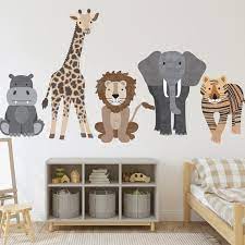 Large Safari Animal Wall Decals Nursery