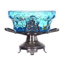 Blue Coinspot Art Glass Bowl