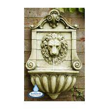 h50cm king lion head wall fountain