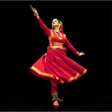 cotton red kathak dance costume with