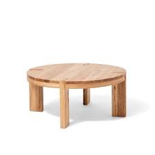 West Elm Round Wooden Coffee Table