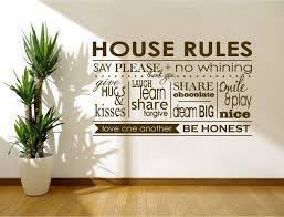 Wall Sticker House Rules Wall Decal