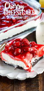 easy no bake cherry cheesecake dessert