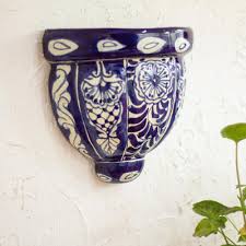 Ceramic Wall Planter Guanajuato Blues