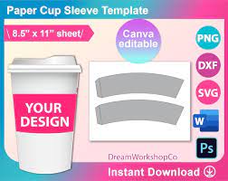 Coffee Cup Sleeve Template Canva