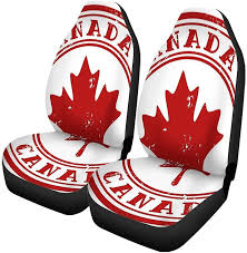 Car Seat Covers Red Maple Stamp