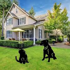 Dog Garden Stakes Animal Silhouette Cat
