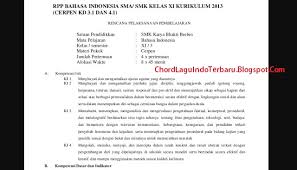 Download silabus smp/mts bahasa inggris kurikulum 2013 lengkap. Rpp Bahasa Indonesia Sma Smk Kelas Xii Semester 2 Revisi 2019 Terbaru