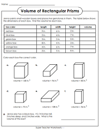 5th grade math worksheets is carefully planned and thoughtfully presented on mathematics for the students. Volumes Of Rectangular Prisms Worksheets