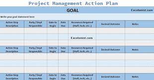 project management action plan template