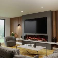 Media Wall Electric Fire Built In