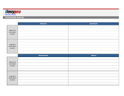 Swot Analysis Excel Template Excel Flevypro Document