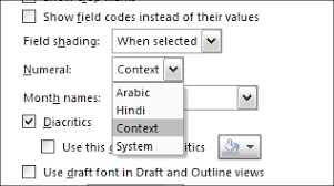 How To Change Some Of The Numbers In Word To Be Arabic