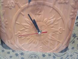 terra cotta thermometer clock 52545
