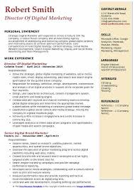 digital marketing resume samples