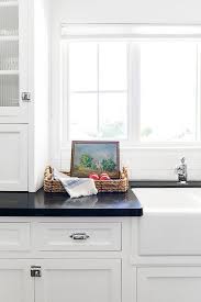 White Kitchen Cabinets With Black