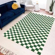 white checd rug retro moroccan area