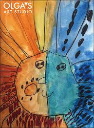 Cool Colors Sun And Moon Watercolor