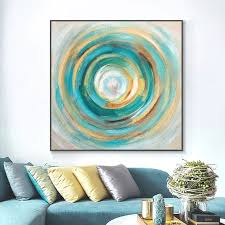 Abstract Painting Green And Blue Circle