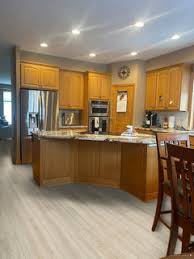 kitchen with honey oak cabinets