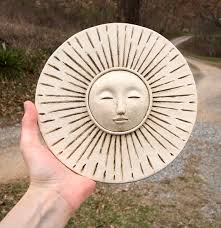 8 Ceramic Sun Face Sculpture Sun Wall