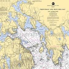 Maine Frenchman Bay Nautical Chart Decor