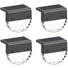 solar fence lights outdoor 4 pack